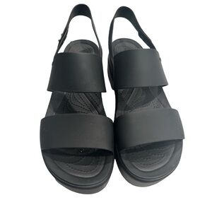 Crocs Brooklyn Low Wedge Sandals Black Women's Sandals size 11W